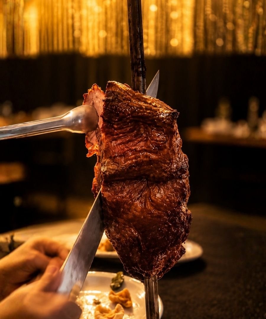 Churrasco na brasa do Farroupilha Grill